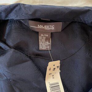 New Men's 100% washable silk navy pajamas extra large (XL)